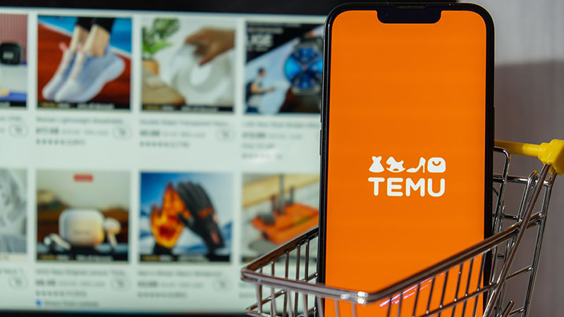 Carrello spesa prodotti Temu